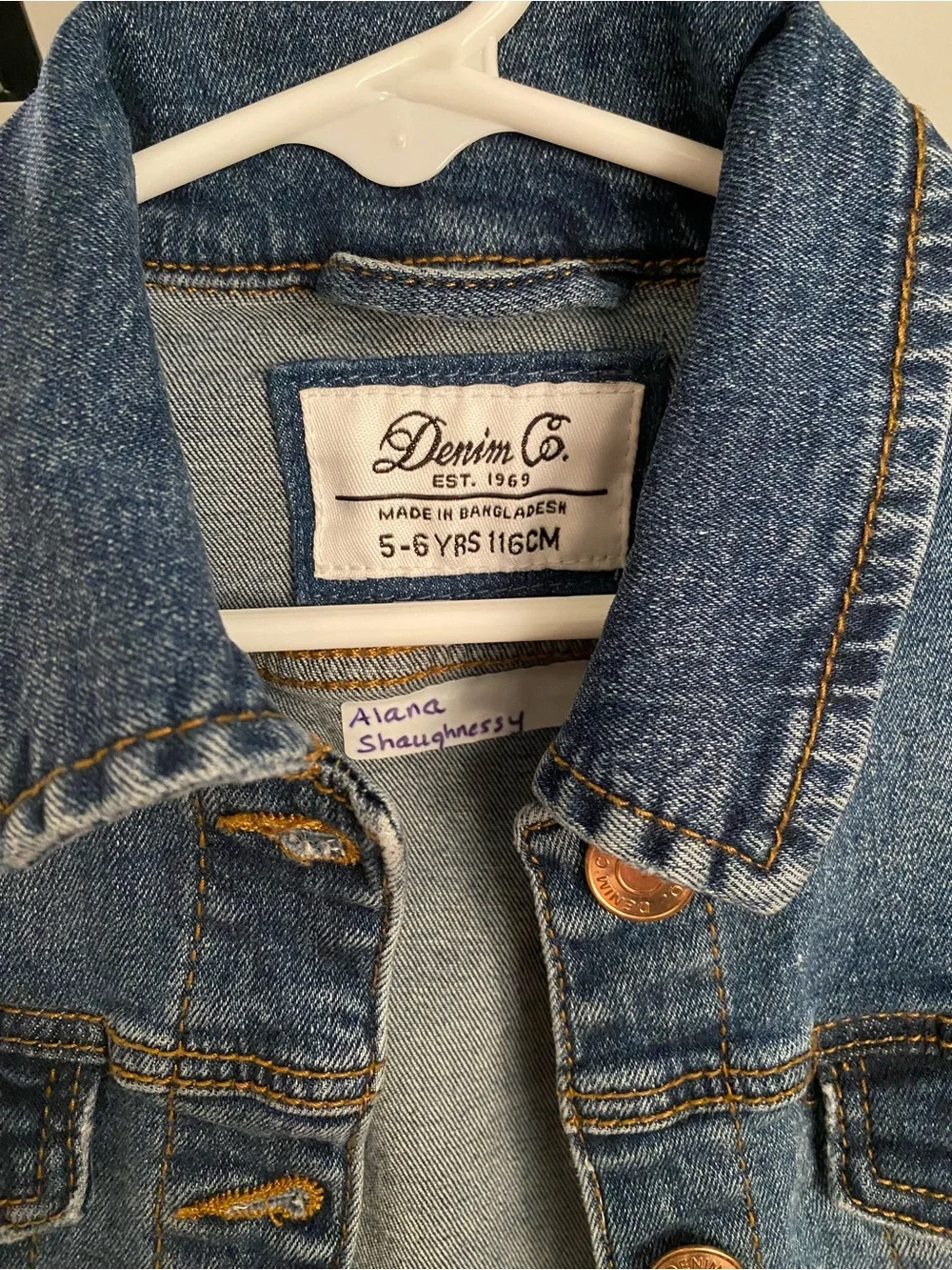 Denim Co. Girls Blue Stretch Denim Jacket Size 5-6 Years